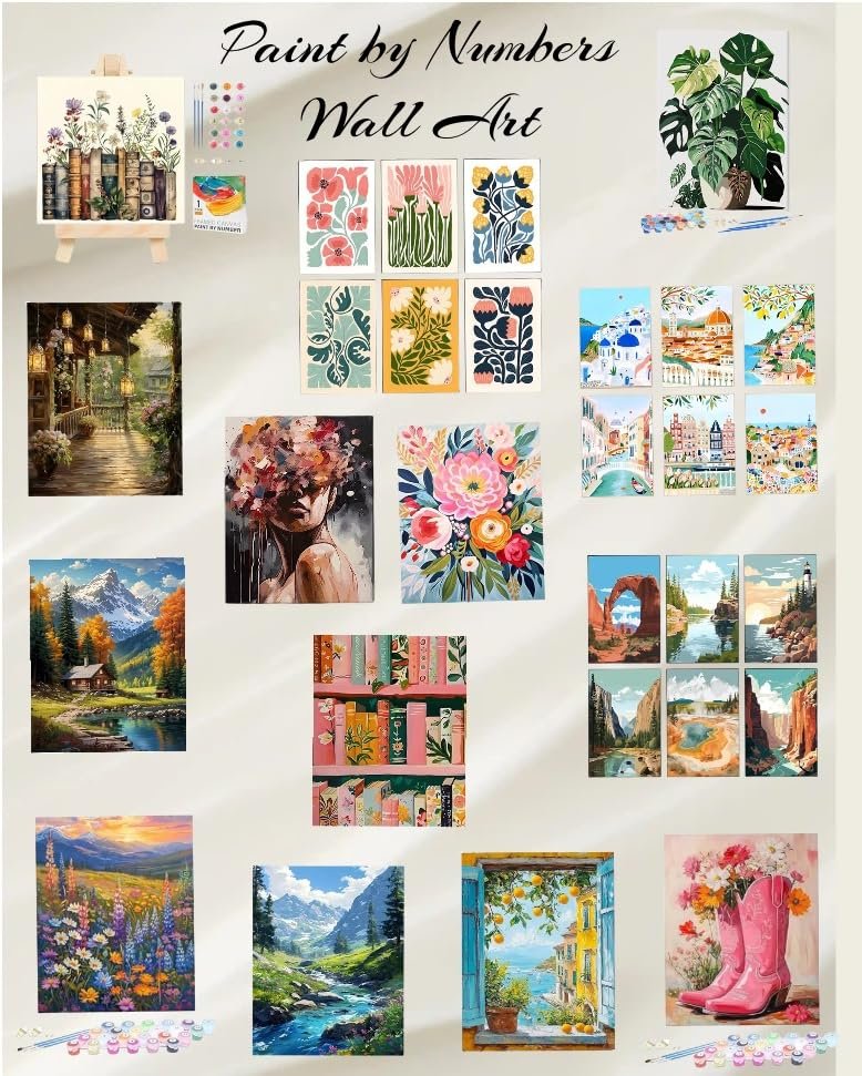 aesthetic paint by numbers wall art finds