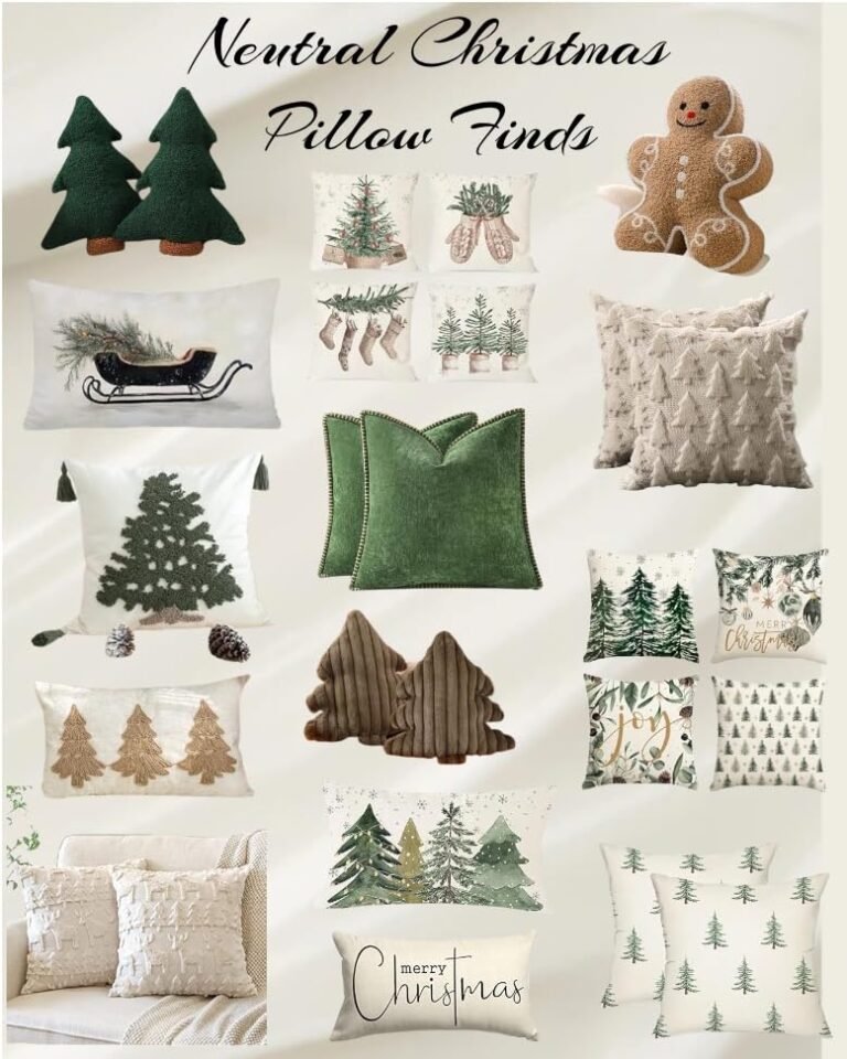 Neutral Christmas Pillow Finds
