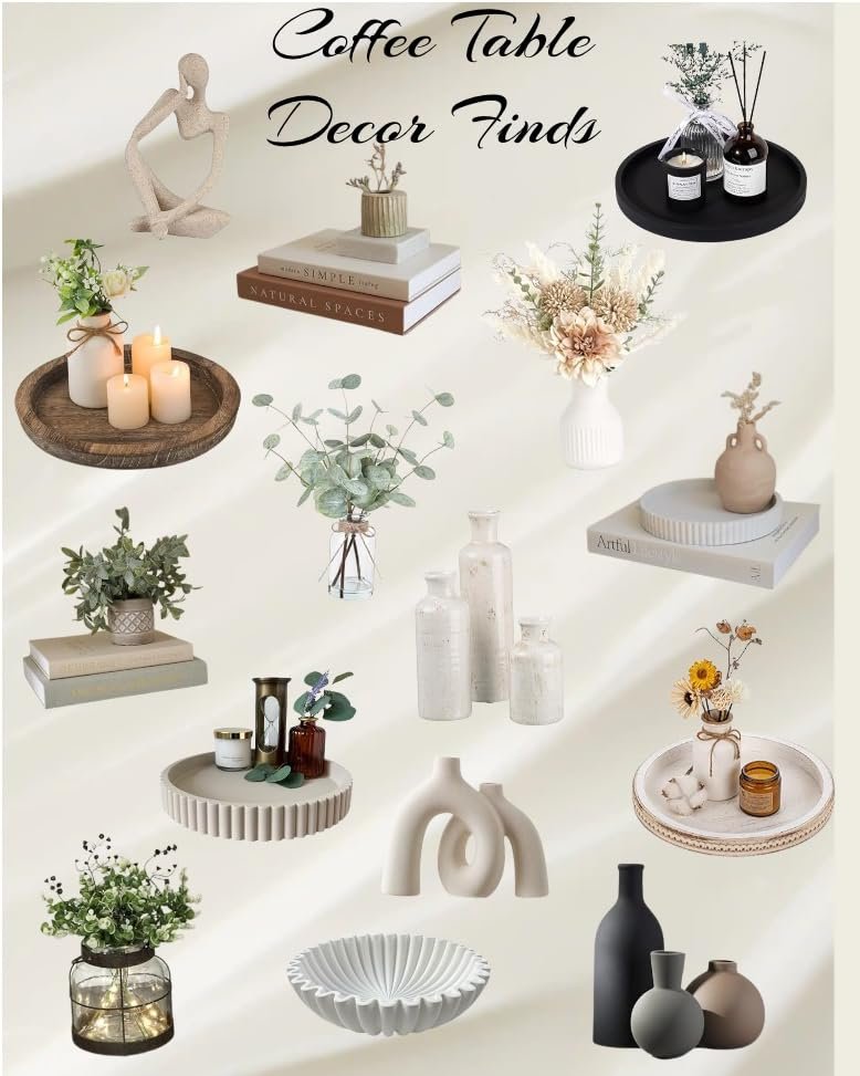 collage about coffee table home decor finds