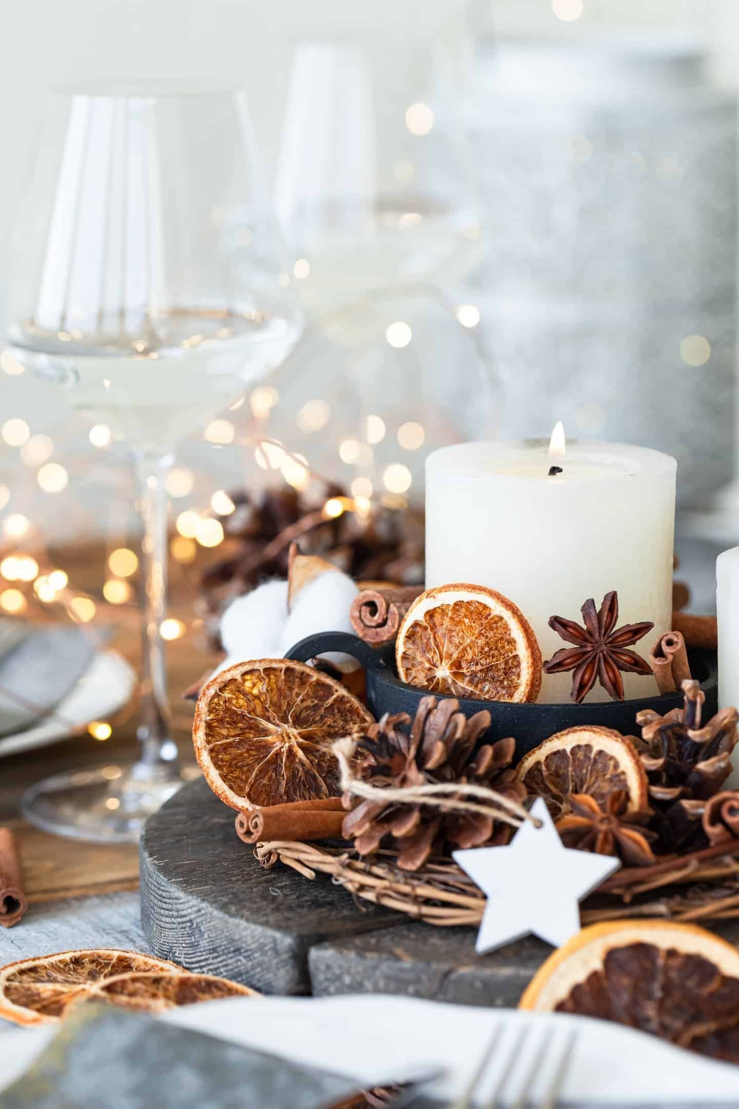 a table with a candle and candles on it