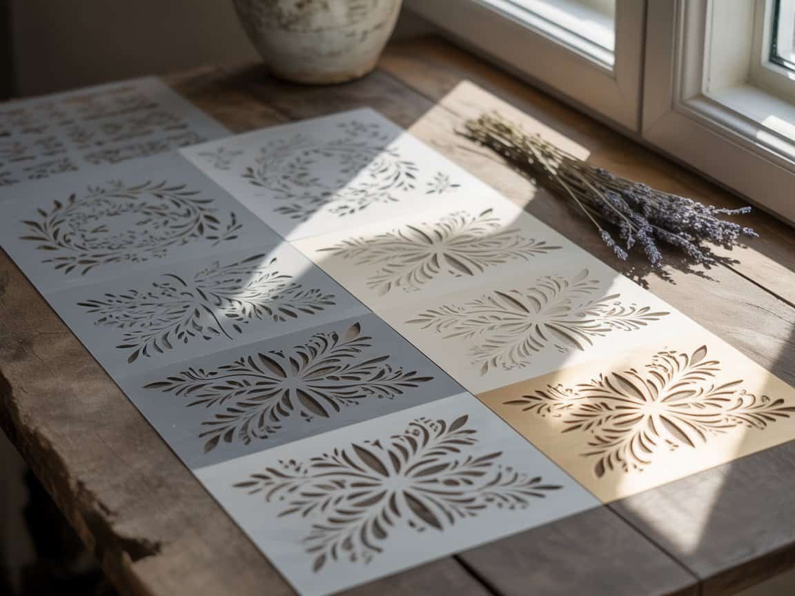 a table with a vase and lavender flowers