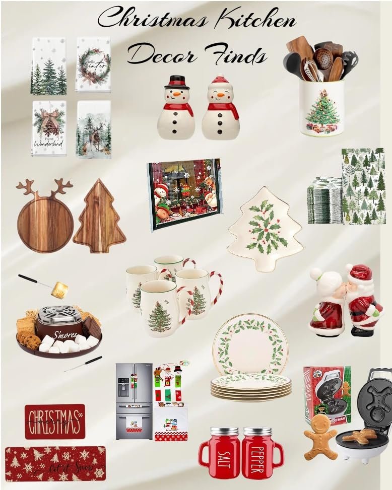 aesthetic christmas kitchen decor finds