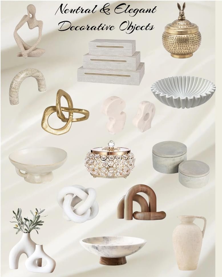 Neutral and elegant decorative objects