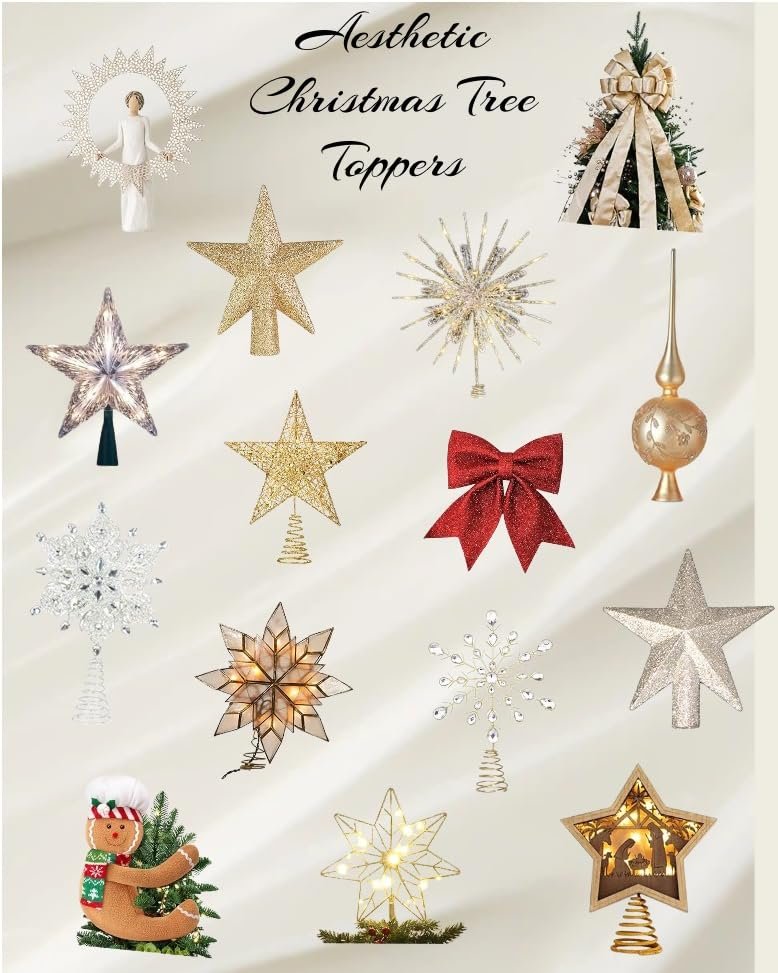 aesthetic christmas tree toppers