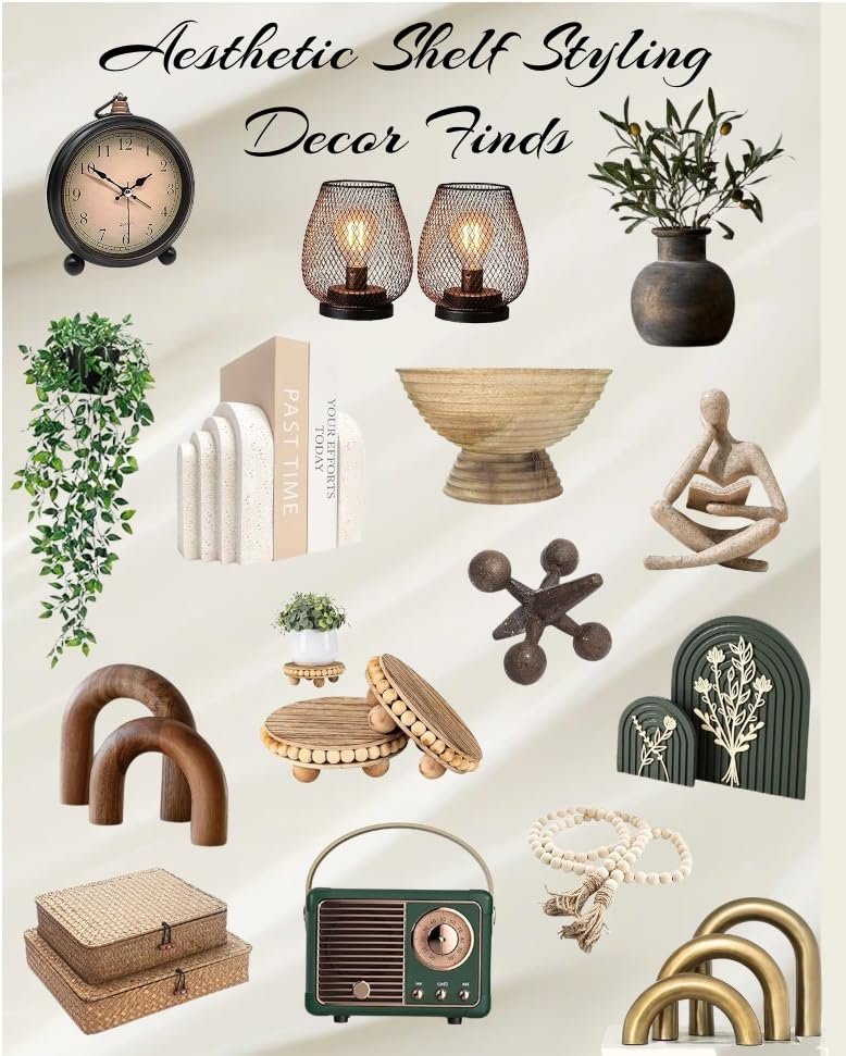 aesthetic shelf styling decor finds
