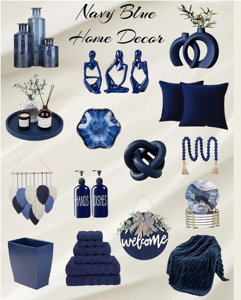 aesthetic navy blue home decor